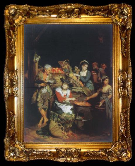 framed  Johann Zoffany fruit state in Florence, ta009-2